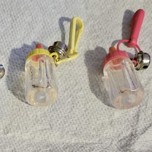 80's Plastic Baby Bottle Bell Charms